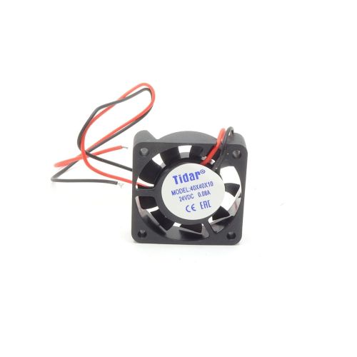Вентилятор DC24V, 40x40x10мм, 5 лопастей, 6000об/мин., подш. скольжения, 2pin, 0.09A 2.16W Tidar RQD4010MS, пластик