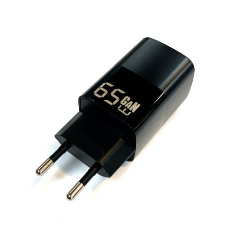 БЛОК ПИТАНИЯ FNIRSI GaN PD (Gallium Nitride Quick Charger) 65W; VAC=110-230V; 50-60Hz; Разъемы Type-C / USB-A; Модель: RY-U65A