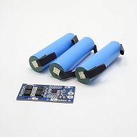 Ремкомплект (18650x3 ) 11.1V 2000mAh , Li-Ion,  с лепестками  для замены элементов питания с Ni-Cd/Ni-Mh аккумуляторами в шуруповертах,приборах и устр
