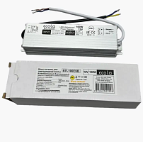 Блок питания для св/д техники, 12V, 8.3A, 100W, с проводами, Strait (узкий), 200x52x34мм, IP67, вх: AC 220-250V, металл ECOLA B7L100ESB 