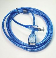 КАБЕЛЬ USB >USB AM-AF ver.2.0 3,0м ( фактич=2,65-3м ) УДЛИНИТЕЛЬ (штек.USB A - гн.USB A) Силикон;