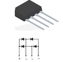 MOST 2A, 1000V RS207/KBP210 (2KBP08M/KBP06M=600V/2KBP10/KBP08/RS202/KBP207G/KBP205G=600V/KBP206G/D2SBA60=1.5 600V/D2SB60=1.5A 600V) RS-2 в ряд