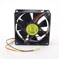 Вентилятор компьютерный DC12V, 80x80x25мм, 7 лопастей, 2600об/мин., подш. качения, разъем: фишка-2pin, 3pin, 0.16A Gembird FANCASE/BALL, пластик