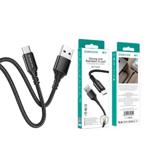 КАБЕЛЬ USB-AM / microUSB (штек.5pin); Max. сила тока: 2.4А; Длина: 1м; Цвет:черный, в оплетке, круглый ( d=3мм ); BOROFONE BX54; Подходит для быстрой КАБЕЛЬ USB-AM / microUSB (штек.5pin); Max. сила тока: 2.4А; Длина: 1м; Цвет:черный, в оплетке, круглый ( d=3мм ); BOROFONE BX54; Подходит для быстрой