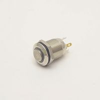 Антивандальная кнопка круглая для домофона, 4pin, OFF-(ON) без фиксации, 12-24V 2.0A, под гайку М12, под пайку, подсв.:синий, d:12мм, нормально разомк