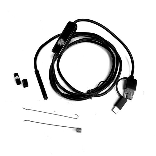 ВИДЕОЭНДОСКОП Гибкая камера  "Android 3 in 1" (microUSB + USB + Type-C) (d=5,5мм/мягкий кабель- 1,5м) ; IP67;  HD 640*480/1280*720; фокусное расстояни