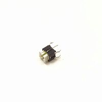 Микрокнопка квадратная тактовая, 4pin, подсв.:белый (U:2V), 6x6x7мм, толкатель: белый, корпус: черный (№98w)