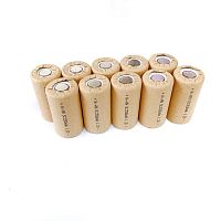 АККУМУЛЯТОР    1,2V   1500mAh (10C) SC  Ni-MH  ( 23х43мм ), КОМПЛЕКТ 10шт; В картоне, (Никель-металлгидридный) (шуруповерт), (для ремонта АКБ шурупове
