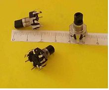 Энкодер  5pin 13х5мм (L=15мм) пласт. ручка, п/круг без наката, с кнопкой (Энкодер №22 с кнопкой original L=15mm) энкодер, корпус круглый    Шаттл а/м 