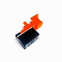 Пусковая кнопка Для электроинструмента, 4pin без фиксации, AC 220/250V 4/2A, под винт, 31x19x19мм, толкатель: оранжевый, корпус: черный (1202 Утенок (