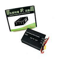 Преобразователь напряжения автомобильный. Uвх.= 12v; Uвых.= 24v; I=30A; (12/24); корпус- металл; цвет: черный; 2 провода для подключения (красн/ черн.