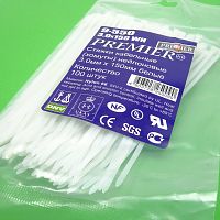 СТЯЖКА КАБЕЛЯ 150х3ММ БЕЛАЯ 100 ШТ Xомут nylon T -40 +90С PROFESSIONAL Соответствует ISO-9002
