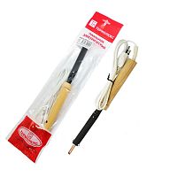 ПАЯЛЬНИК 65w 220v <Термолюкс> (рабоч.t= 370°C) (ЭПСН-03-65/220) Ручка-дерево; откруч.медное жало- прямой "шлиц" (d=6мм, рабоч.дл.=30мм); класс защиты-