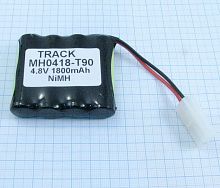 АККУМУЛЯТОР   ( СБОРКА R06x4 )  4.8V  1800mAh,( 4шт. AA )  Ni-MH с белым штекером (Tamiya Big)  INDUSTRIAL (50x56x14,6) TRACK MH0418-T90   Для питания