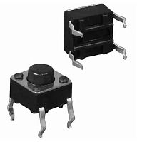 Микрокнопка квадратная тактовая, 4pin, 6x6x5мм, L=2мм (SWT-20-5, DTS-62N, DTS-62N-V, ПКН188-А1, KAN0611-0501B)