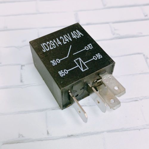 Реле автомобильное э/м DC24V 40A 4pin, под клеммы 4,8мм, Контакты: 1гр. на замыкание (1А) (40А/24VDC) 23x16x25мм (JD2914) автомобильное реле питания п фото 2