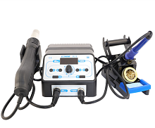 ПАЯЛЬНАЯ СТАНЦИЯ  ELEMENT-911 (паяльник + фен турбинный + 3насадки) 750W ФЕН: t 100-480C, 120л/мин(турбокрыльчатка), ПАЯЛЬНИК: t 200-480C