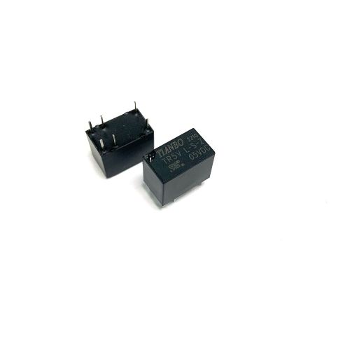 Реле э/м DC5V 1A 6pin, пайка (PCB), Контакты: 1 перекл.группа (1С) (24VDC/1A; 120VAC/1A) 12,4x7,4x10мм (TIANBO TR5V L-5VDC-S-Z)