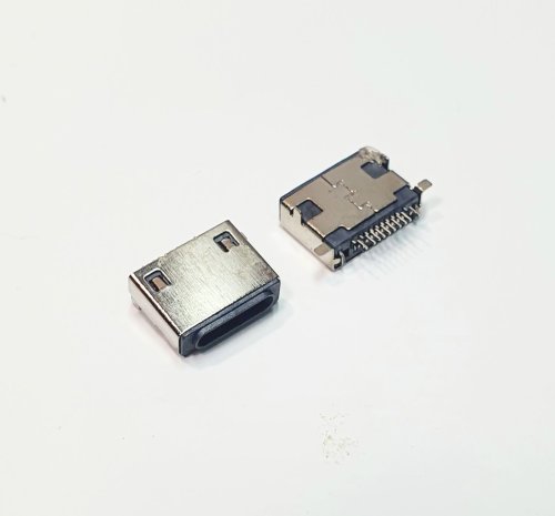 Разъем - гнездо micro LN-F (8pin) на плату, поверхностный монтаж, ( 10х10мм) , ( 4 установ. лепестка: 2-DIP ; 2-SMD) Для iPhone5, iPad mini / Lightni