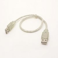 КАБЕЛЬ USB >USB AM-AM 0,5м  ver.2.0  (штек.USB A - штек.USB A) Силикон; 100% экран
