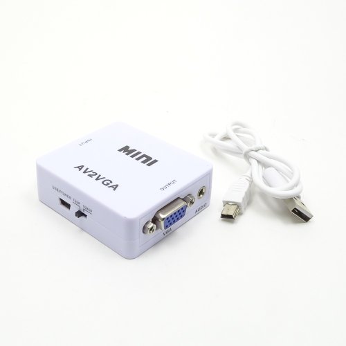 КОНВЕРТЕР AV в SVGA (AV2VGA) Mini 1RCA -(видео) +2 RCA L/R (звук); Out: SVGA); 720p/1080p; +кабель питания USB-AM/miniUSB (в комплекте)   (ПИТАНИЕ ОТ  фото 4