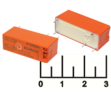Реле э/м DC24V 10A 5pin, пайка (PCB), Контакты: 1 перекл.группа (1С) (30DVC/10A; 250VAC/10A) 28,5x10x12мм (HONGFA HF118F 024-1ZS1T)
