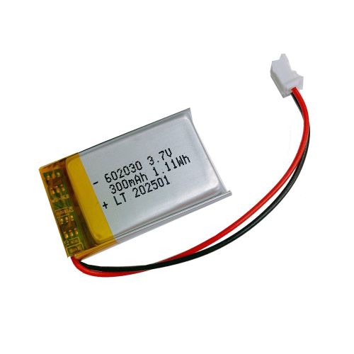 АККУМУЛЯТОР LP 602030-PCM (30х20х6,0мм) 3,7v 300mAh Li-Pol (с платой защиты- PCM), (элемент) с проводами и фирменным штекером; фото 2