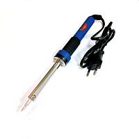 ПАЯЛЬНИК  40w  220v  ( HL001A ) ( Ручка- пластик син. ); нихромовый нагреватель; Long Life- долговеч.жало:d=4,5мм; t рабоч: 350°C; вр.разогр: 3-5мин