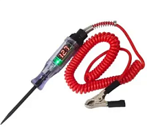 Тестер зарядки аккумулятора и электрических цепей автомобиля 6-24V DC с дисплеем, 190х25мм, с дисплеем, L проводов с "крокодилом"=1.5м