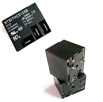 Реле э/м DC12V 30A 5+3pin, пайка (PCB), Контакты: 1 перекл.группа (1С)+3pin под клеммы (30VDC/ 30A; 240VAC/30A (NO); 240VAC/20A (NC)) 32x28x20мм (FORW