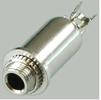 ГНЕЗДО 3.5 MM НА КОРПУС с гайкой СТЕРЕО 3PIN металл с гайкой (трубка) PREMIER (1-091)