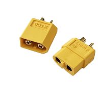 КОМПЛЕКТ XT60-M - XT60-F (папа-мама); разъемы питания низковольт 2pin; AMASS; Ток: 60A; 5 мм "золото" ; Вес: 6,1гр
