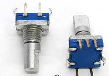 Энкодер 5pin 12х12мм, ручка мет. под спил D=6 L=15мм, крепеж п/гайку (дискр.=20)