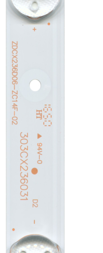 Светодиодная планка для подсветки ЖК панелей 24" (3V) (6линз)  ZDCX236D06-ZC14F-02 (440 мм, 6 линз) фото 4