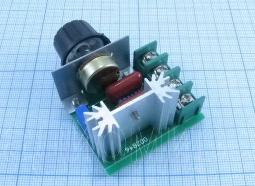 РЕГУЛЯТОР МОЩНОСТИ AC ФАЗОВЫЙ до 2000W 220V, 10A (встроенный /выносной резистор) Применяется для регулировки мощности ламп накал., паяльников, тэнов,  фото 3