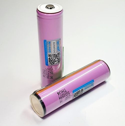 АККУМУЛЯТОР   18650  3,7V  2600mAh  Li-ION  ICR18650-26F  18,4х68,7мм   SAMSUNG ; С платой защиты (высокий) фото 2