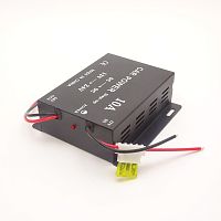 Преобразователь напряжения автомобильный. Uвх.= 12v; Uвых.= 24v; I=10A; (12/24); корпус- металл; цвет: черный; 2 провода для подключения (красн/ черн.
