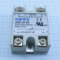РЕГУЛЯТОР МОЩНОСТИ AC ФАЗОВЫЙ до 10000w Uвх: 24-380V ; I=до50A (SSR-50VA) Необходим перем. резистор мощностью 2W, R=1) 110V/ 250кОм, 2) 220V/ 500кОм, 