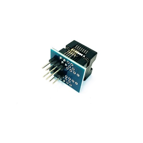 Переходник SOP8 - DIP8 ZIF ( с нулев.усил. )  ( 150 mil ) Адаптер для установки м/сх SOP8 ( SOIC8, SO8 ) шир: 150 mil ( 3,81мм ) в DIP панель; шаг