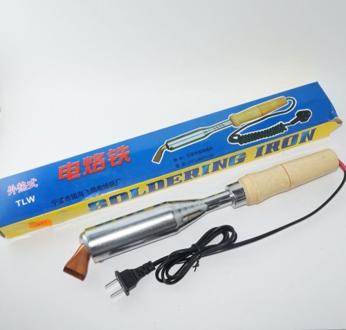 ПАЯЛЬНИК 300W  220V TLW-300; Вилка: КИТАЙ+ПЕРЕХОДНИК Ручка- дерево; нихромовый нагреват; медн.загнутое жало (в форме "клина"); скор.разогрева: 7-8мин  фото 4