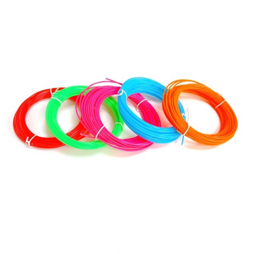 Материал для печати для 3D ручки ABS 1.75 mm; пластик 5 шт.по 10м разноцветный неоновый; Раб. температура: 200-230°C Материал для печати для 3D ручки ABS 1.75 mm; пластик 5 шт.по 10м разноцветный неоновый; Раб. температура: 200-230°C