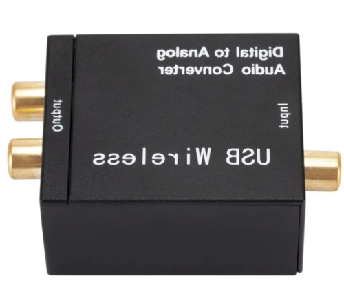 КОНВЕРТЕР DIGITAL - ANALOG (ЦАП) Питание от USB (2RCA-звук) (Input:COAXIAL+Toslink OPTICAL; Out: 2RCA (R+L); DC 5V  габ: Размер: 50 х 42 х 22 мм; фото 5