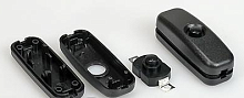 Выключатель для бра, 2pin, OFF-ON с фиксацией, 220V 2.0A, 46x16x20мм, корпус: черный (KCD1-340B)