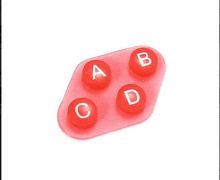 Резиновые кнопки ABCD (Резиновые толкатели кнопок ABCD, для пультов радио-управления YK200-4) розовый цвет - 4кнопки / Необходимы в случае неисправнос