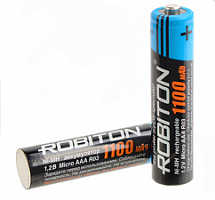 АККУМУЛЯТОР R03 ( AAA/R3 ) 1100mAh  1,2V  ROBITON HR03  Ni-MH   (10,5*42mm)  BL-2  MH1100AAA 