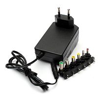 Блок питания с переключателем напряжения, 3-12V, 3.0A, 9-24W, штекер: универсальный (6 переходников), вх: AC 220-250V, пластик YC668