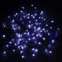 Гирлянда св/д цв:СИНИЙ 100LED дл=9м "Нить"; 8 программ свечения AC220v/ Контроллер 100 Led 