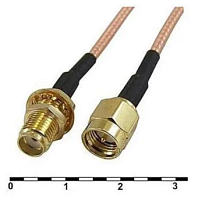 Антенный кабель-переходник SMA-J3/SMA-KY3-RG316-30 (кабель 30см) вч разъем гайка + штырь на внешн. резьба с гнездом