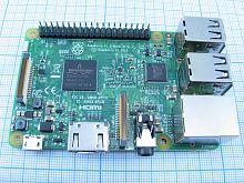 МИКРОКОМПЬЮТЕР Raspberry Pi 3 (Model B) (совм.с ARDUINO) 64-бит,4ядер.ARM Cortex-A53,1.2 ГГц, м/к Broadcom BCM2837; 40порт.вв/выв.GPIO; опер-1Гб LPDDR