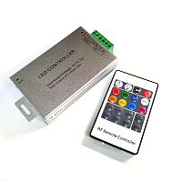 Контроллер RGB с RF-пультом: 24A, DC12-24V, 144-288W,4pin, ( 3 канала по 8A ) ( Пульт-24 кн. ) 433 MHz, 24 программы, 8 цветов, дальность 10 метра.